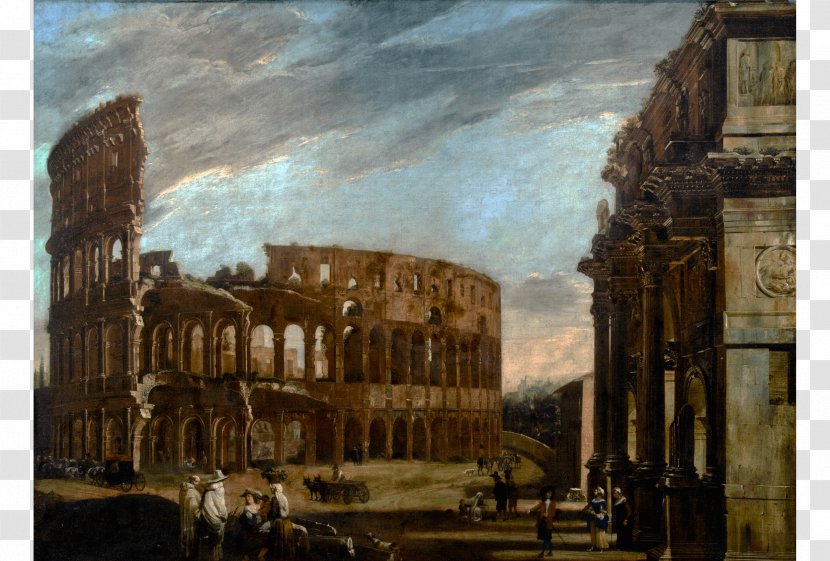 Arch Of Constantine Colosseum 17th Century Painter Oil Painting - Capriccio Transparent PNG