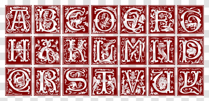 16th Century The Book Of Ornamental Alphabets: Ancient & Mediaeval Middle Ages Gothic Alphabet - Initial - Initials Transparent PNG