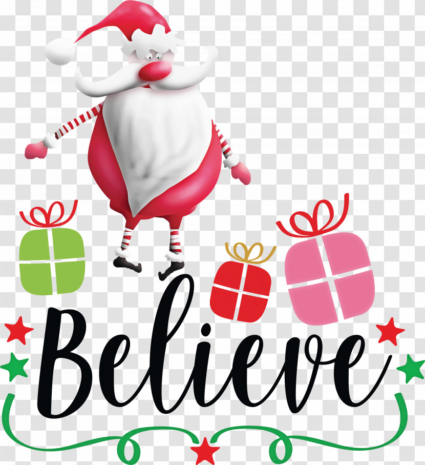 Believe Santa Christmas Transparent PNG