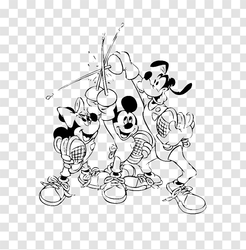 The Three Musketeers Mickey Mouse Planchet Kleurplaat Drawing - Silhouette Transparent PNG