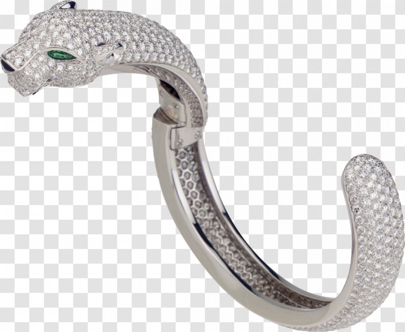 Cartier Bracelet Gold Diamond Emerald - Reptile Transparent PNG