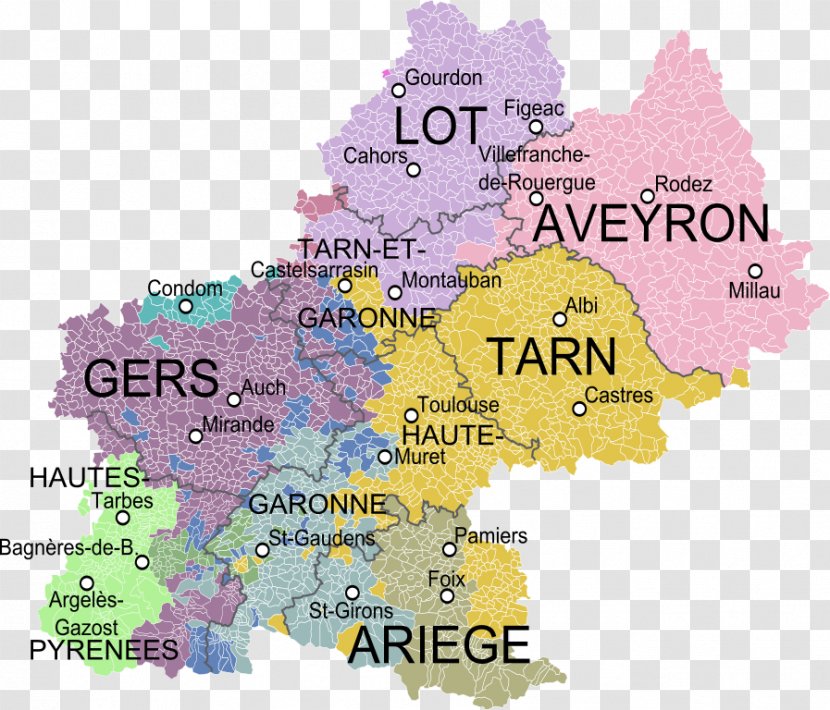 Toulouse Pyrenees Southern France Map Figeac Transparent PNG