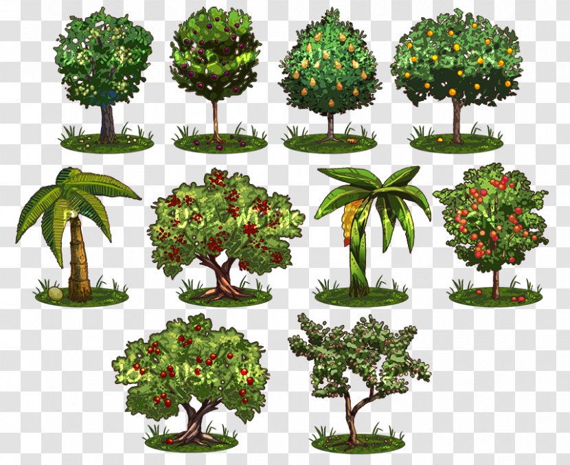 Tree Game Plant Drawing Shrub - Hand-painted Scenery Transparent PNG