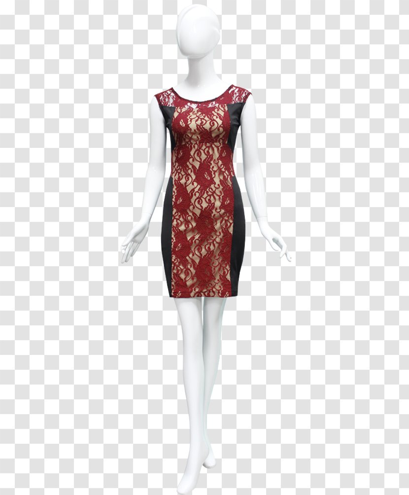 T-shirt Cocktail Dress Clothing Sleeve - Neck - Red Lace Transparent PNG