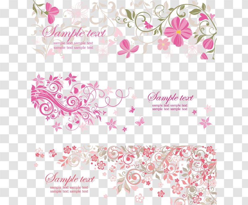 Wedding Invitation Paper Banner - Flower - Vector Pattern Card Design Transparent PNG