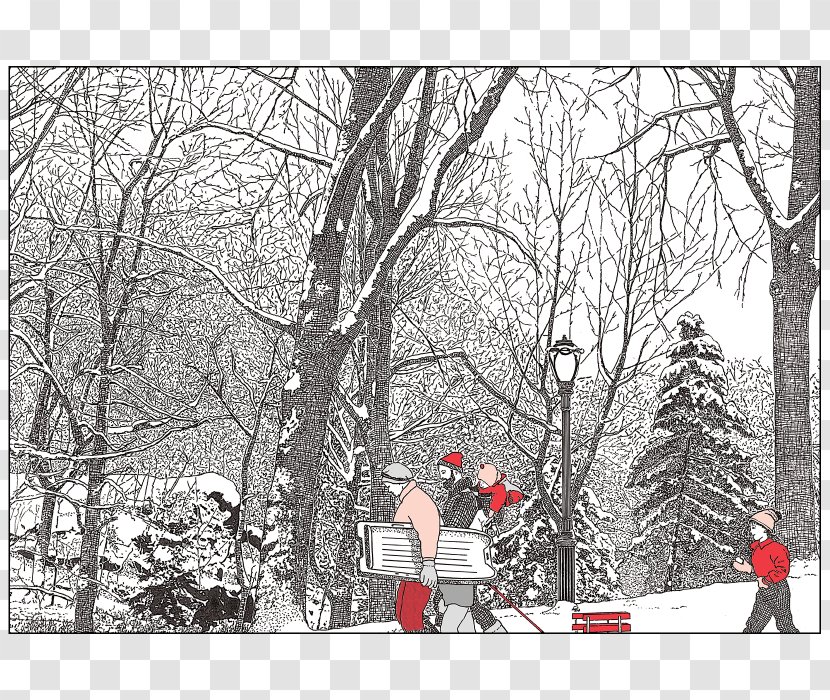 New York City Christmas Card Greeting & Note Cards Santa Claus - Frost Transparent PNG