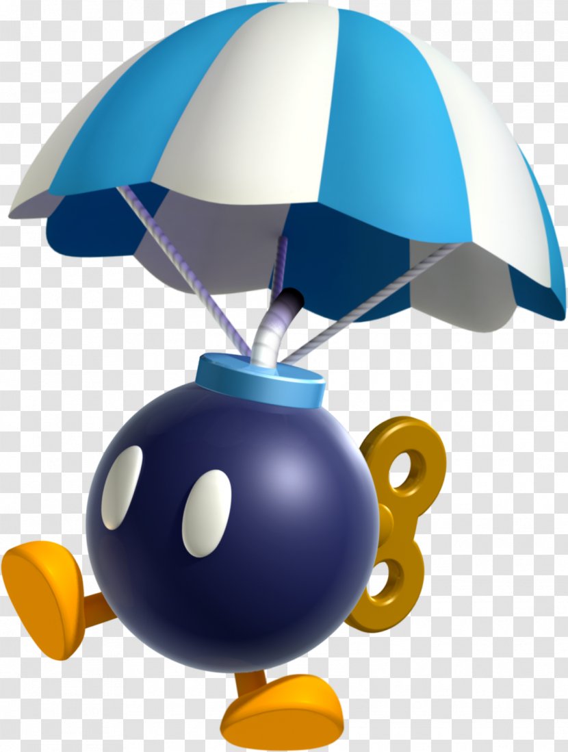 New Super Mario Bros. U World - Cute Cartoon Characters Blue Parachute Transparent PNG