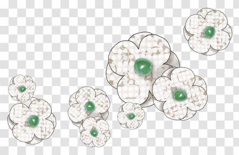 Emerald Earring Silver Body Jewellery - Fashion Accessory - Little Man Scatters Flowers Transparent PNG