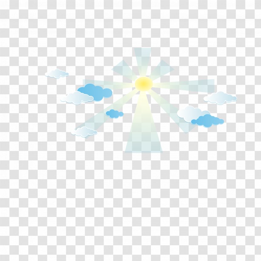 Blue Sky Pattern - Frame - Vector Sun Rays Transparent PNG