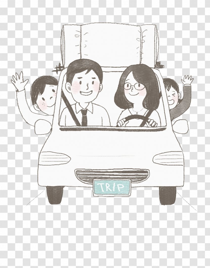 Road Trip Travel - Frame - A Family By Car Transparent PNG