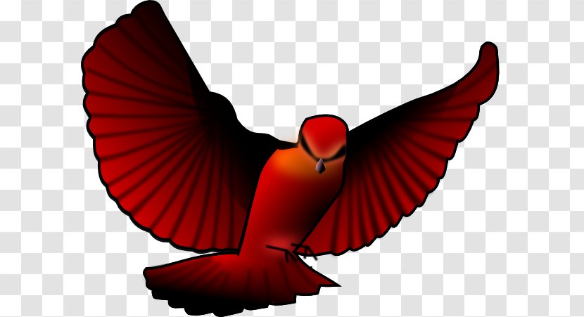 Bird Clip Art Openclipart Image Northern Cardinal - Flight - Red Birds Transparent PNG