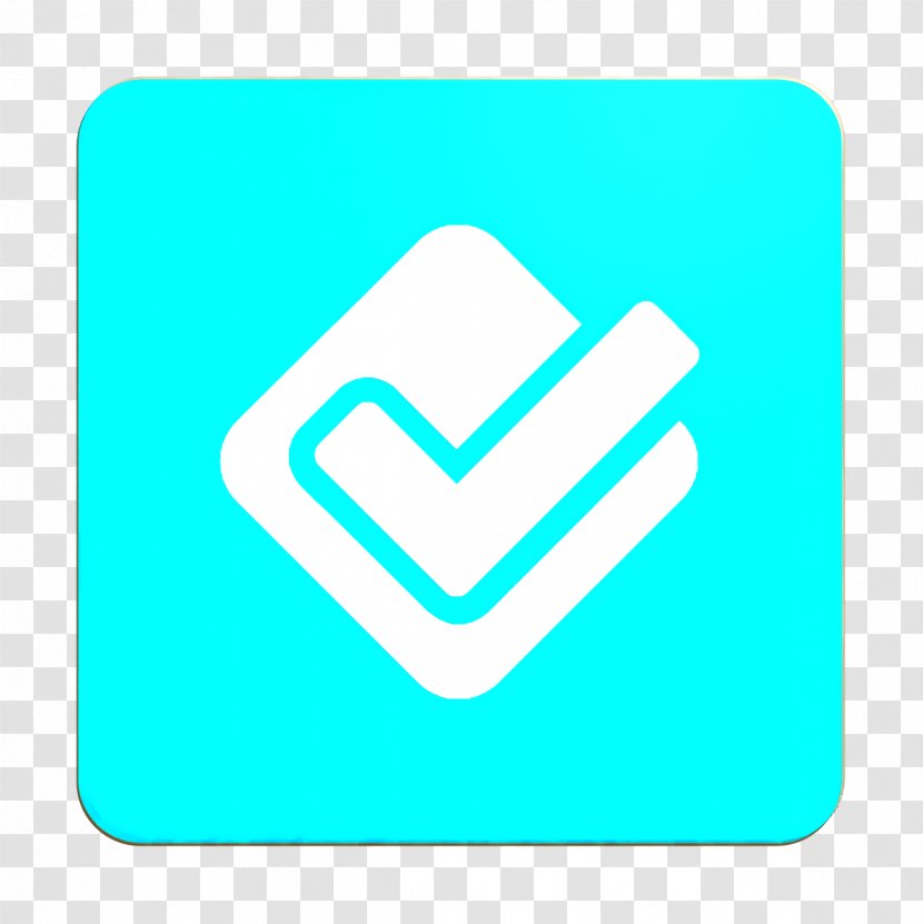 Foursquare Icon - Turquoise - Electric Blue Text Transparent PNG