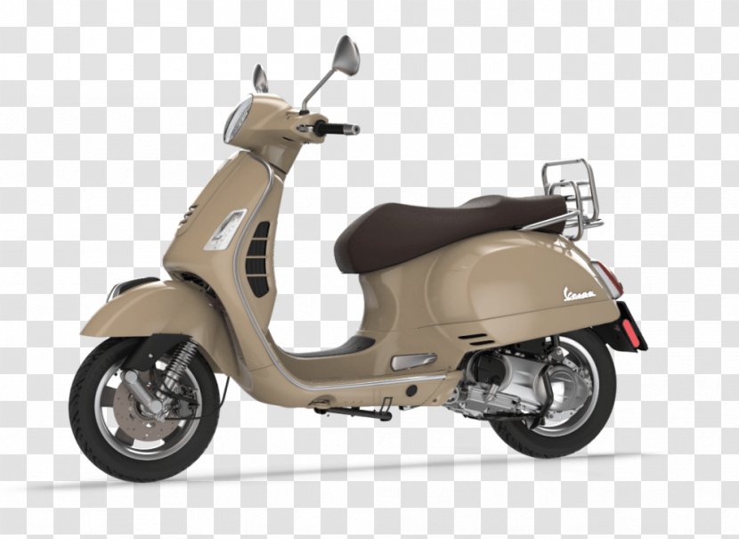 Piaggio Vespa GTS 300 Super Scooter Motorcycle - Malossi - Beige Transparent PNG