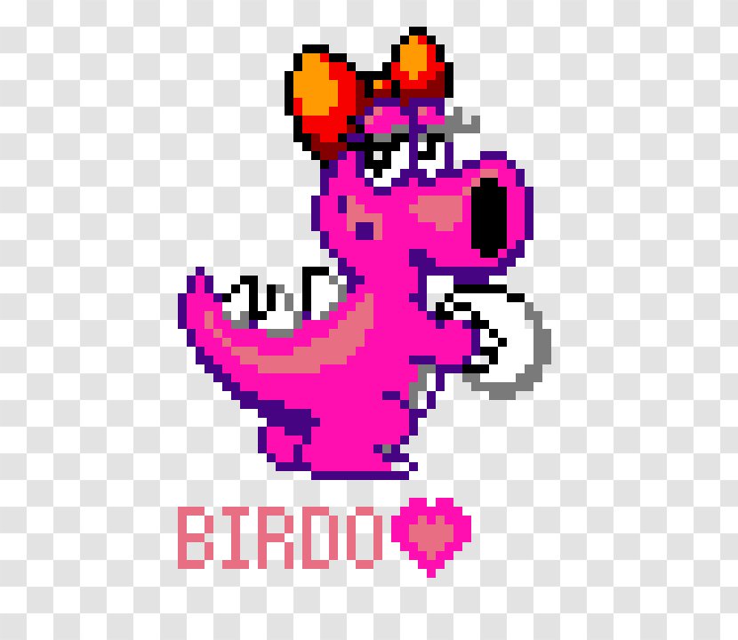 Birdo Pixel Art Yoshi - Watercolor Transparent PNG