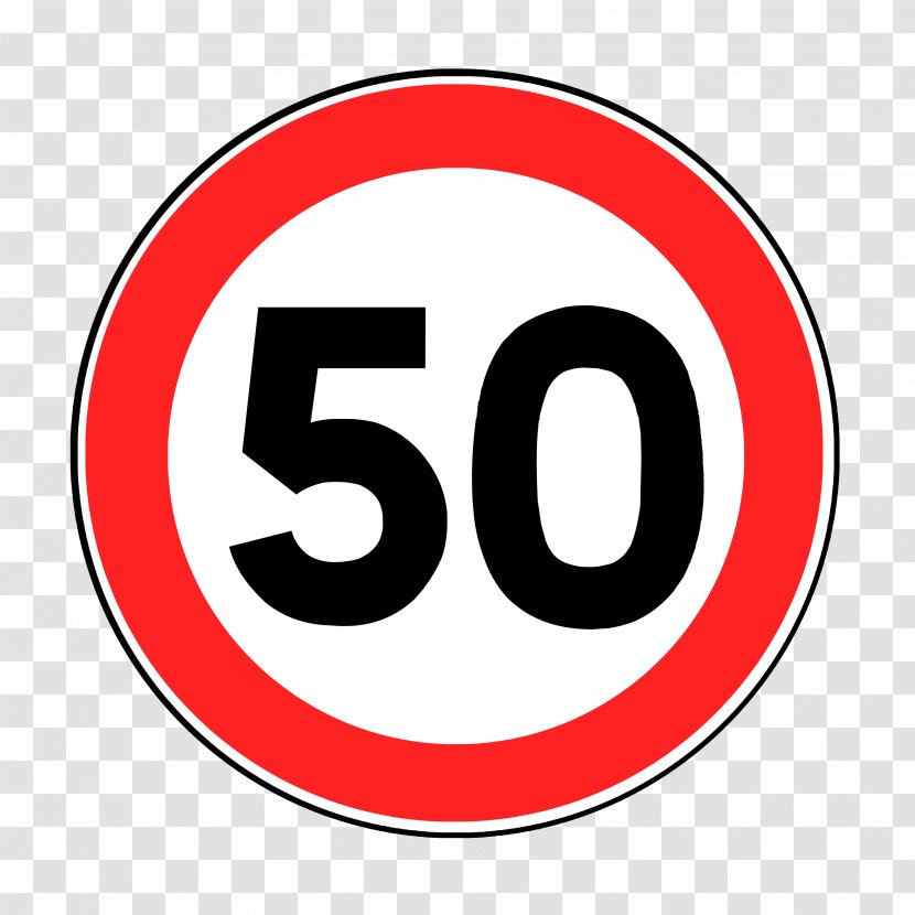 Speed Limit Traffic Sign Clip Art - Symbol - 50 Transparent PNG