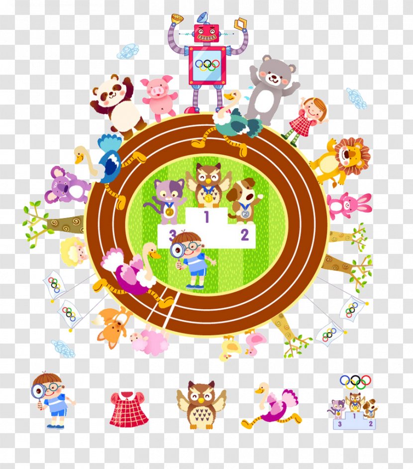 Sports Day Cartoon Illustration - Photography - Animal Games Transparent PNG