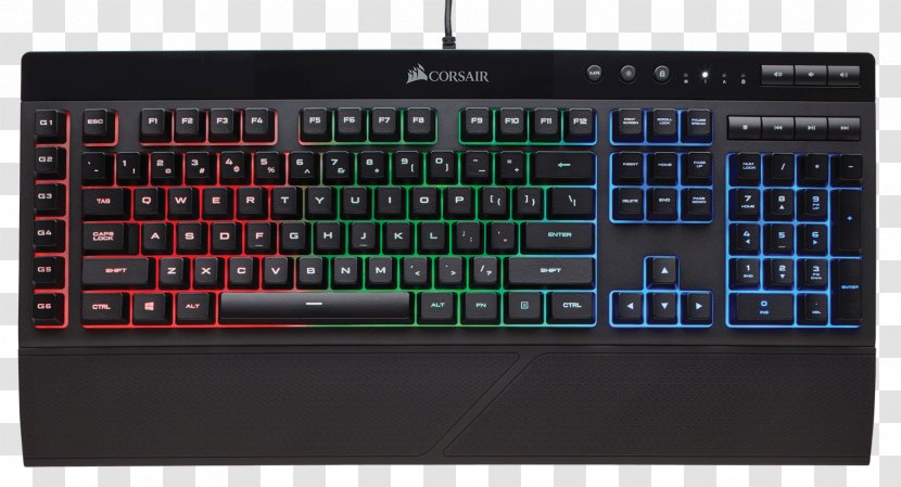 Computer Keyboard Corsair Gaming K55 RGB Color Model Rgb Backlight - Technology - Electronics Transparent PNG