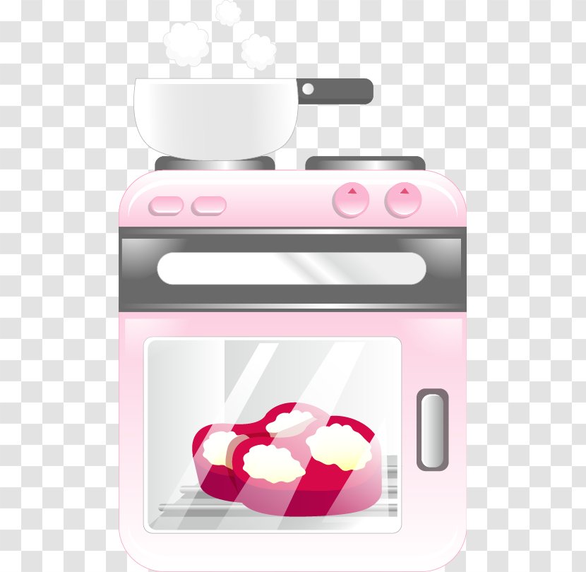 Kitchen Microwave Oven Icon - Appliance - Painted Pink Silver Pan Pattern Transparent PNG