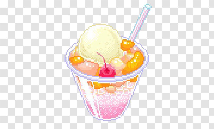 Pixel Art Chocolate Ice Cream - Sundae Transparent PNG