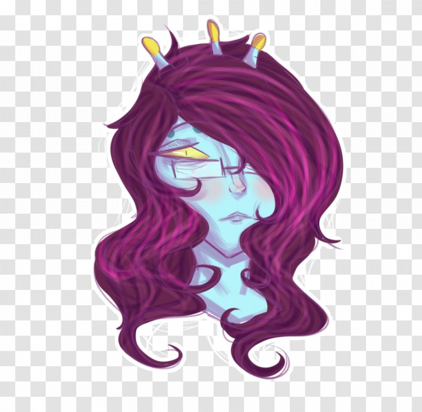 Hair Coloring Long Cartoon - Violet Transparent PNG