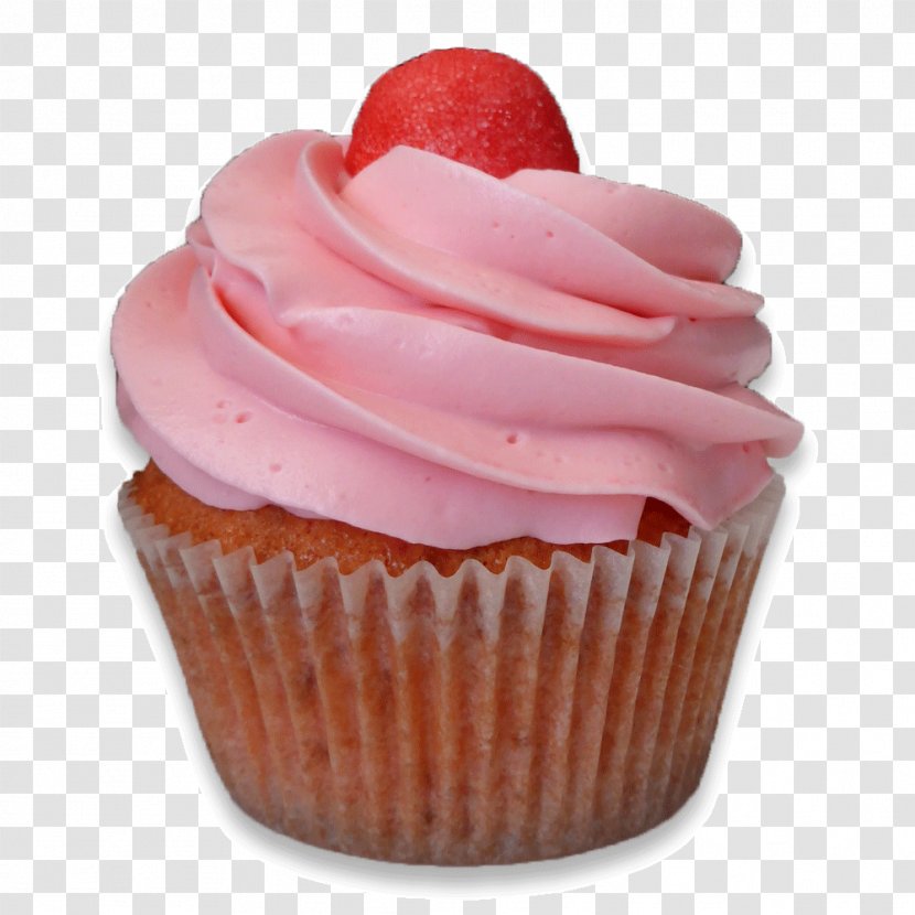 Cupcake Petit Four Muffin Buttercream - Strawberry - Cup Transparent PNG