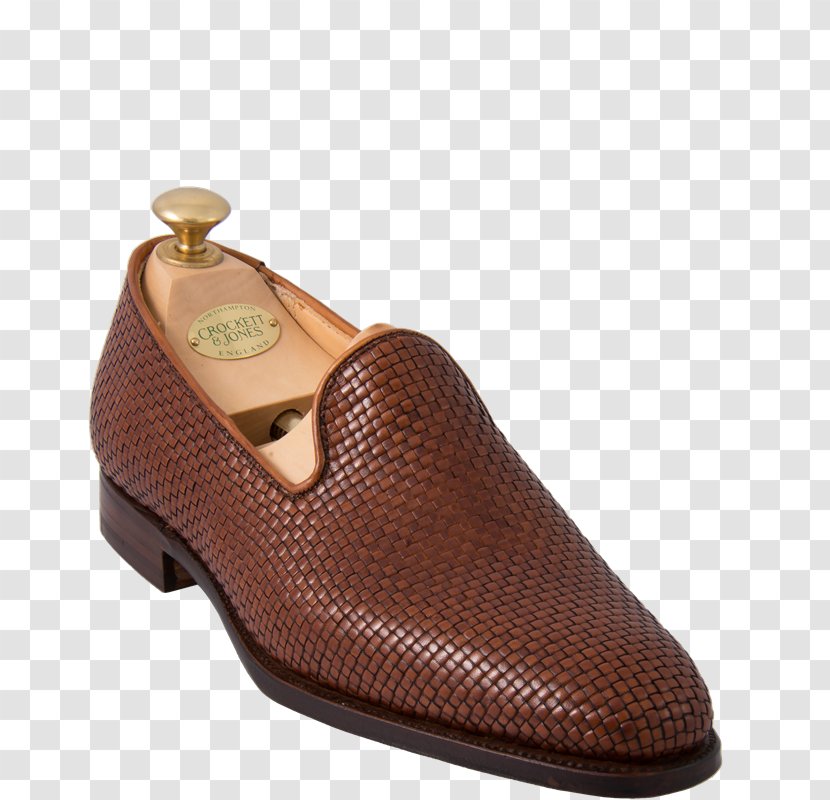 Slip-on Shoe Crockett & Jones Slipper Leather - Woven Fabric - Brown Transparent PNG