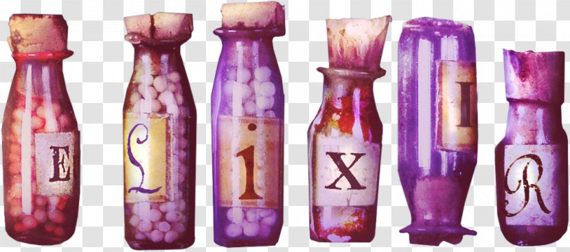 Glass Bottle - Purple - Ornament Transparent PNG