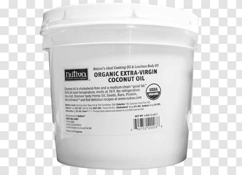 Coconut Oil Imperial Gallon Nutiva - Huile Alimentaire - Virgin Transparent PNG