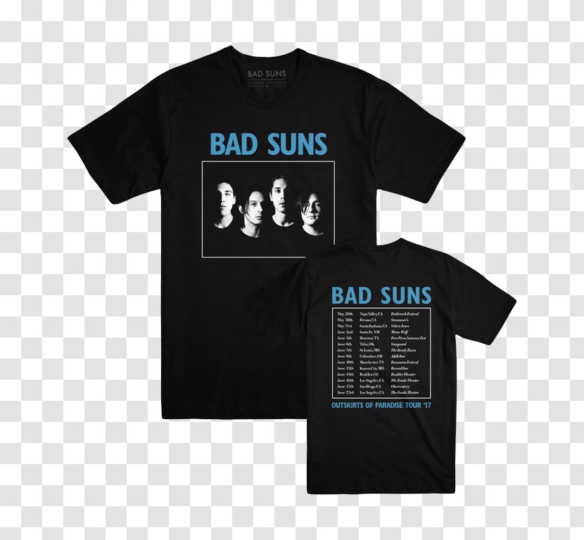 T-shirt Bad Suns Outskirts Of Paradise Heartbreaker Clothing - T Shirt Transparent PNG