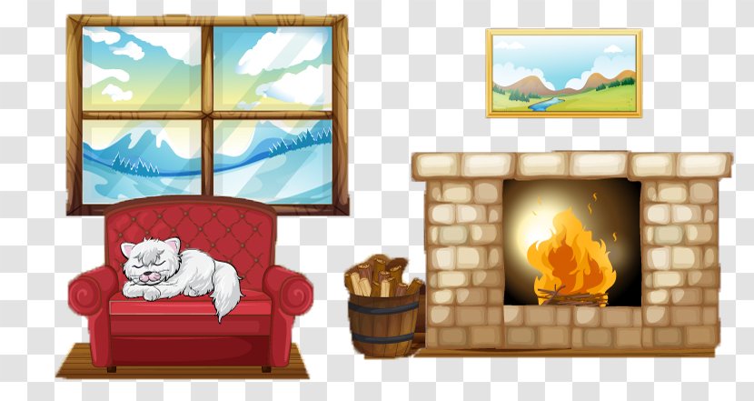 Fireplace Royalty-free Stock Photography Illustration - Cartoon Warm Winter Wooden Vector Material Transparent PNG