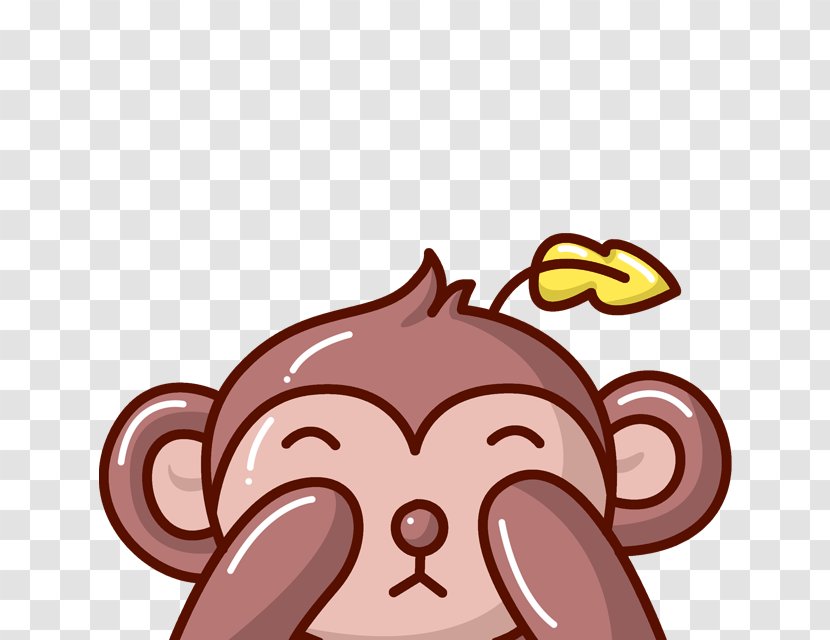 Singapore Cartoon - Watercolor - Brown Monkey Decoration Pattern Transparent PNG