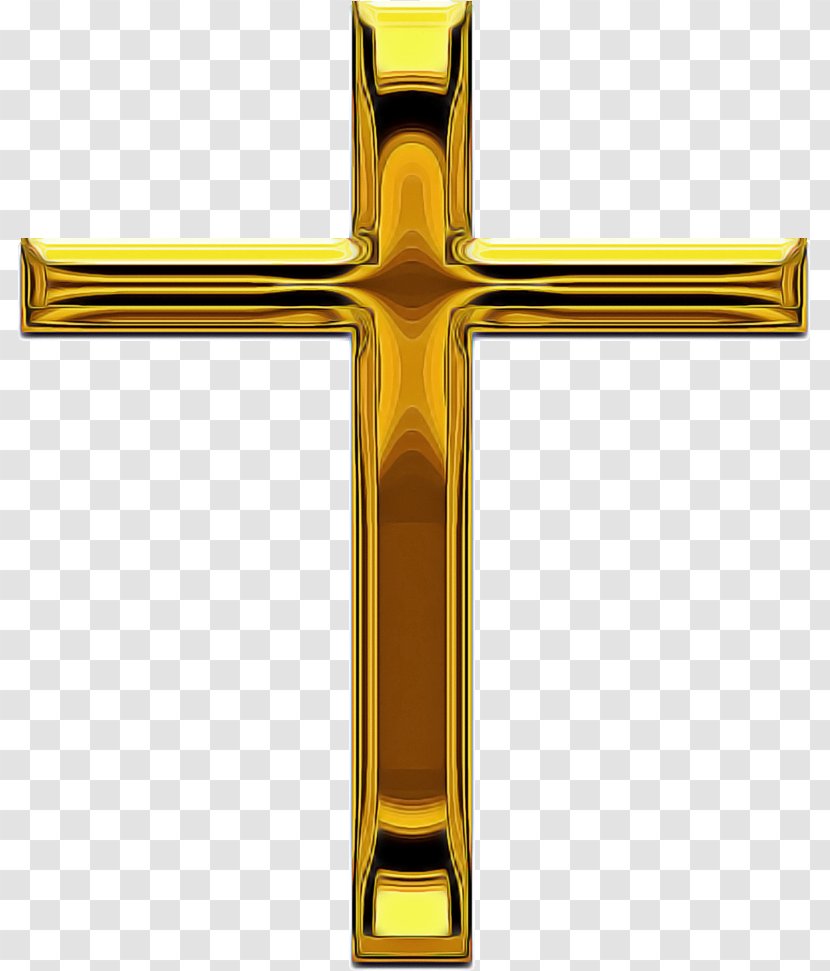 Religious Item Cross Yellow Symbol Crucifix - Metal Material Property Transparent PNG
