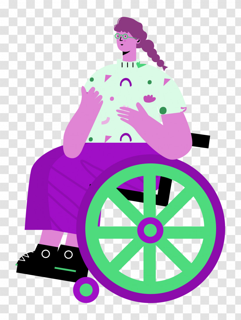 Sitting On Wheelchair Woman Lady Transparent PNG