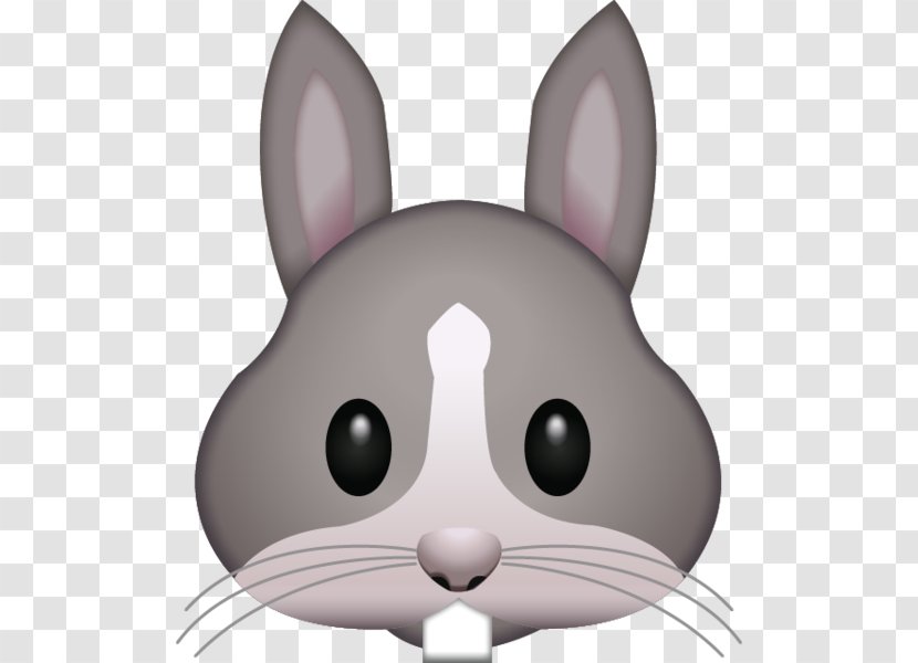 Emoji Rabbit IPhone Text Messaging Sticker - Smile - Gray Transparent PNG