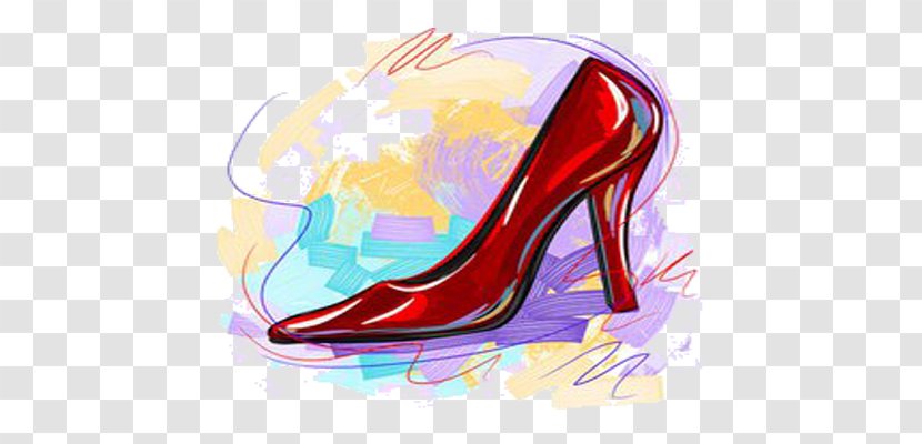 High-heeled Footwear Cartoon Boot Shoe - Watercolor - Successful Women Transparent PNG