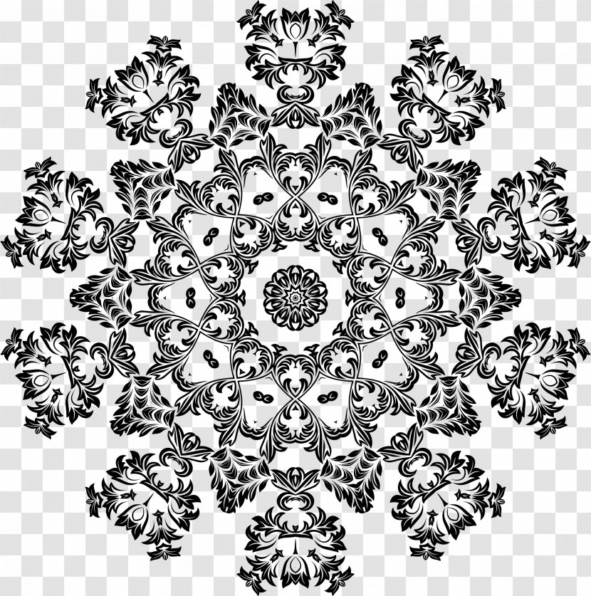 Black And White Clip Art - Flower - Decorative Pattern Blooming Transparent PNG
