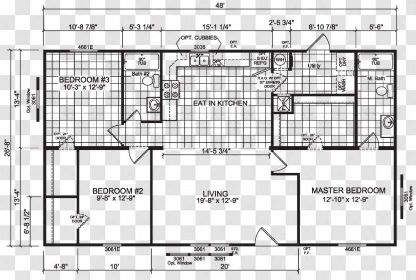 Floor Plan Mobile Home House Interior Design Services - Frame Transparent PNG