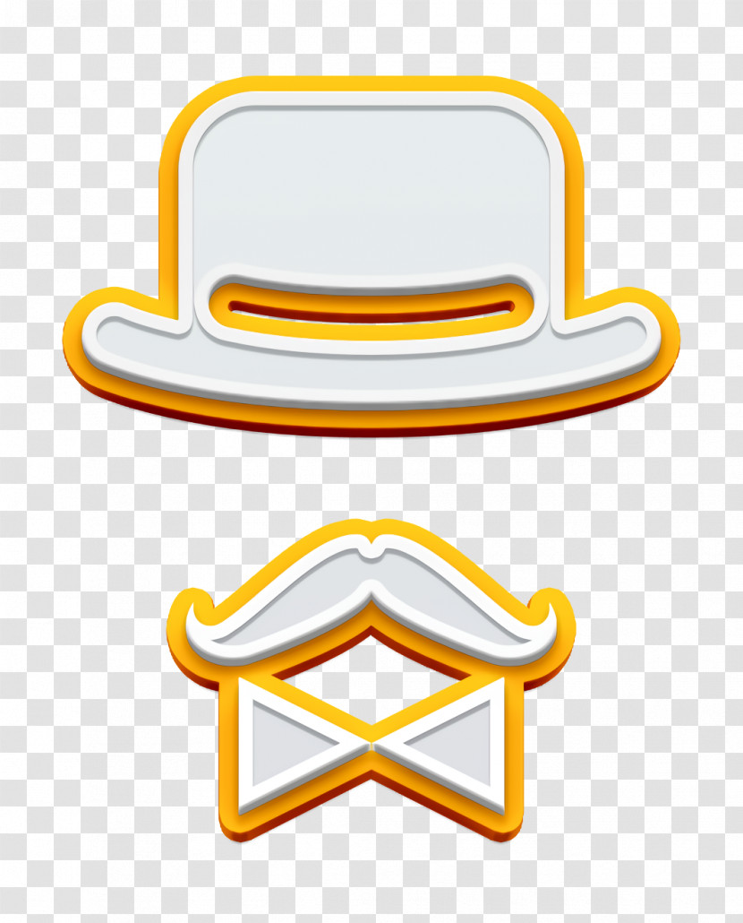 People Icon Style Icon Antique Male Character Of A Hat A Bow And A Mustache Icon Transparent PNG