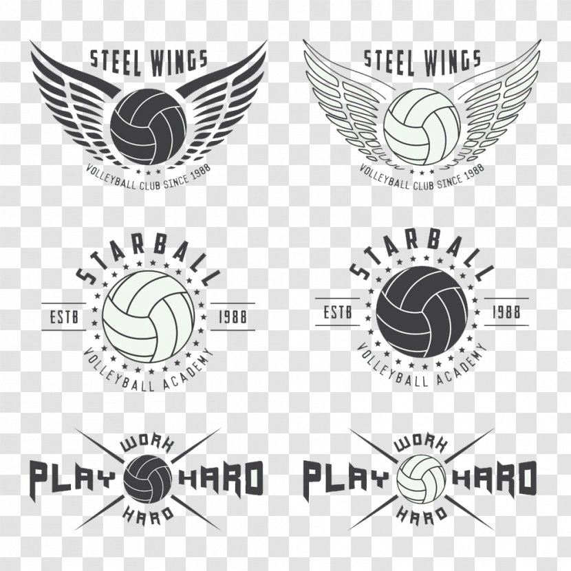 Volleyball Logo Illustration - Sport - Wings Image Transparent PNG