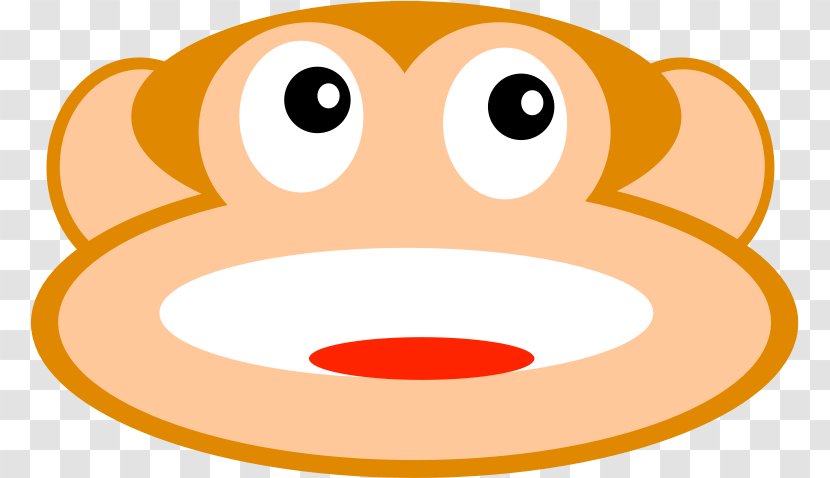 Smiley Line Text Messaging Snout Clip Art - Cheek - Monkey Illustration Transparent PNG