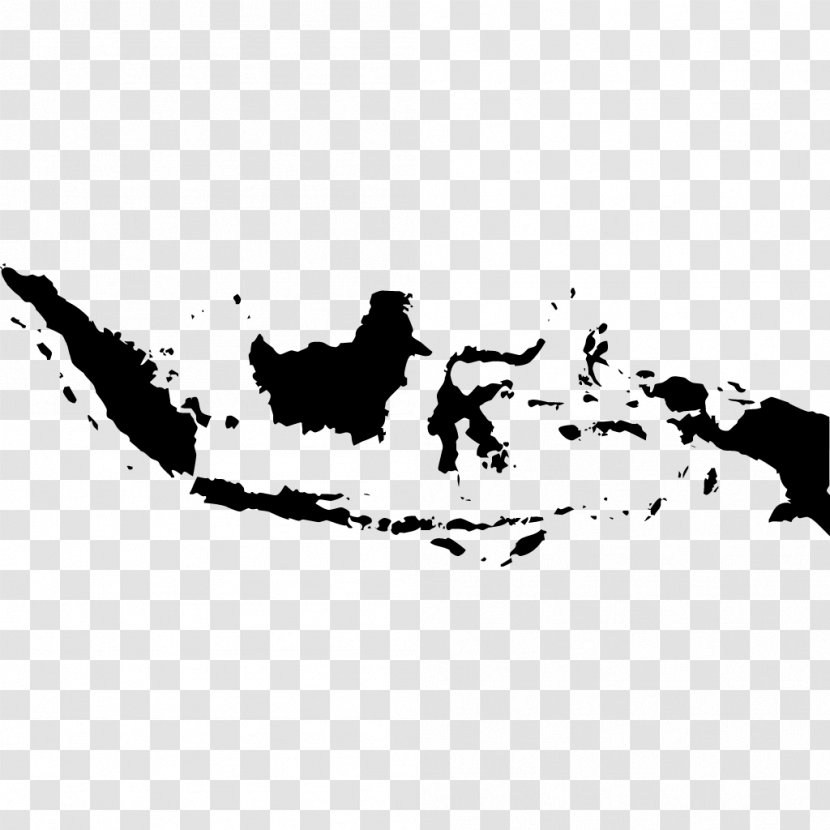 Flag Of Indonesia Vector Map - Silhouette - Komodo Transparent PNG
