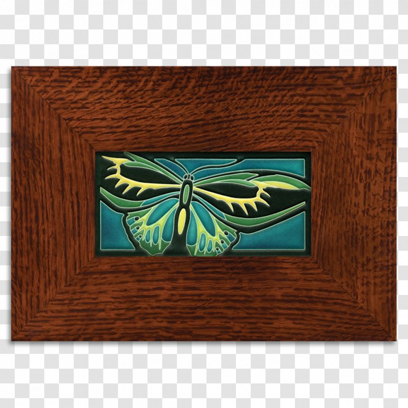 Rectangle Motawi Tileworks Picture Frames Miter Joint - Invertebrate - Turquoise Butterfly Transparent PNG