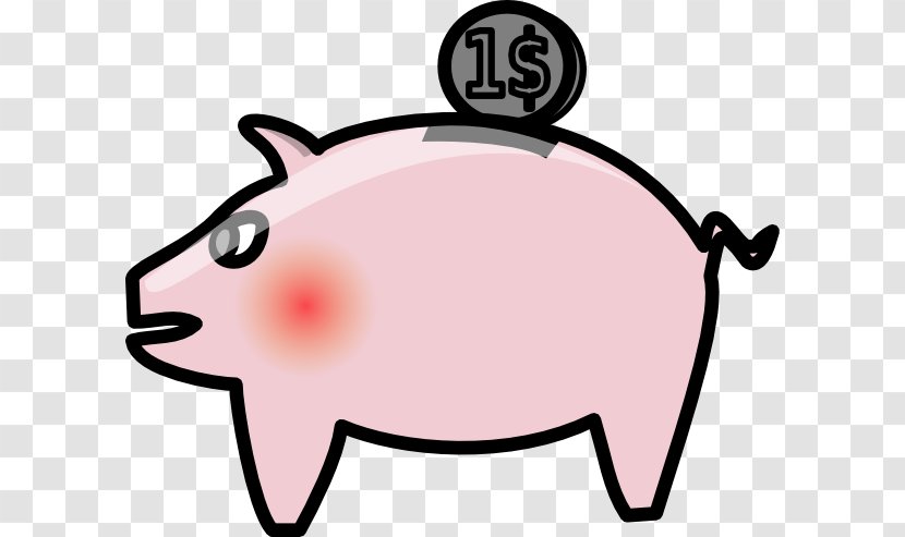 Piggy Bank Money Clip Art - Royaltyfree - Finance Cartoon Cliparts Transparent PNG