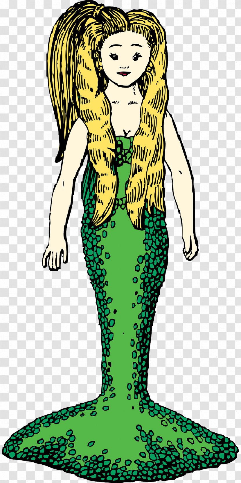 Mermaid Clip Art - Green - Tail Transparent PNG