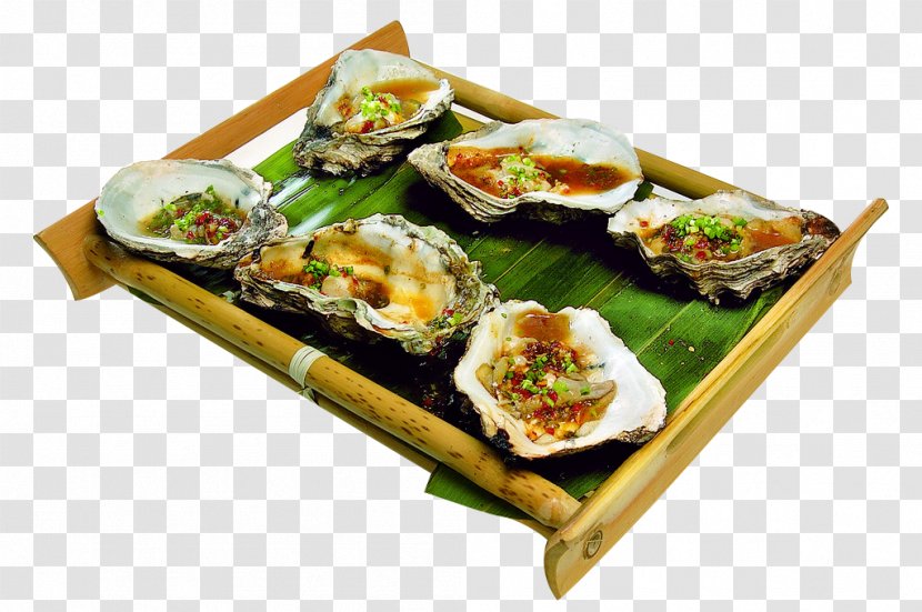Oysters Rockefeller Seafood - Asian Food - Bamboo In The Baked Picture Material Transparent PNG