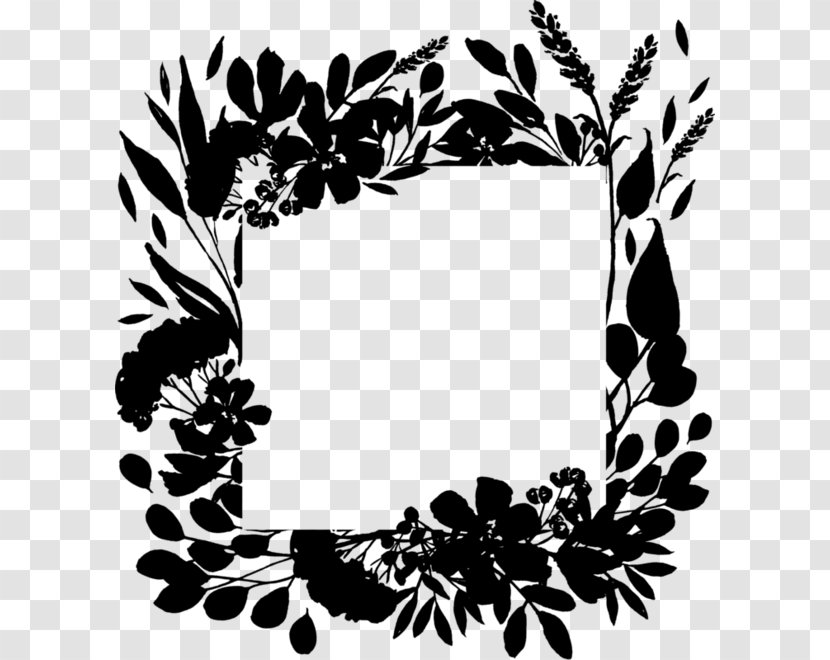 Floral Design Pattern Picture Frames Monochrome - Blackandwhite Transparent PNG