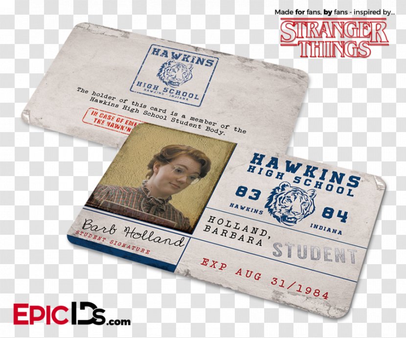 Steve Harrington Identity Document Bob Newby Stranger Things - Name Tag - Season 2 Student CardSchool Id Transparent PNG