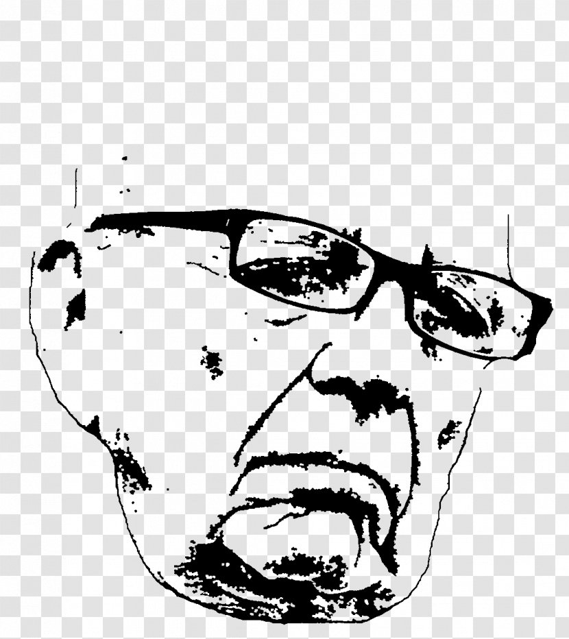 Glasses - Mouth Blackandwhite Transparent PNG