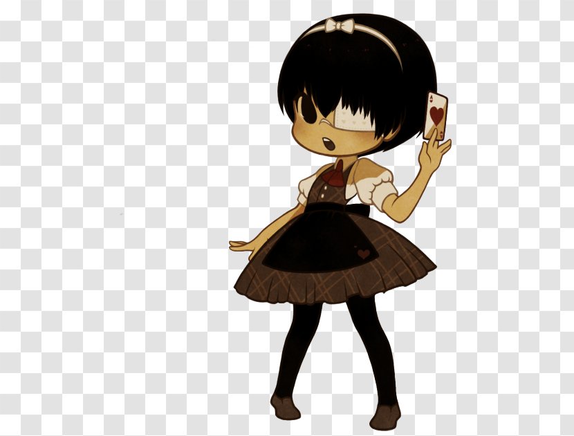 Black Hair Cartoon Character Costume - Heart - Telling Transparent PNG
