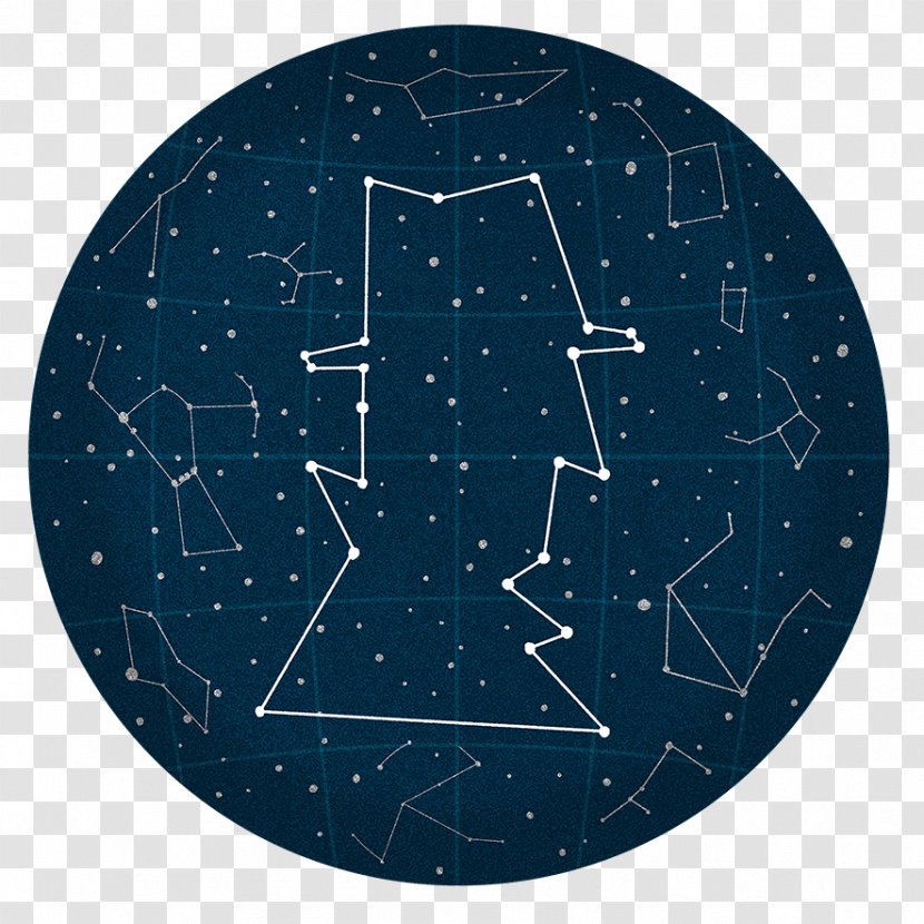 Constellation Cobalt Blue Space Pattern - Star - Old School Tattoo Transparent PNG